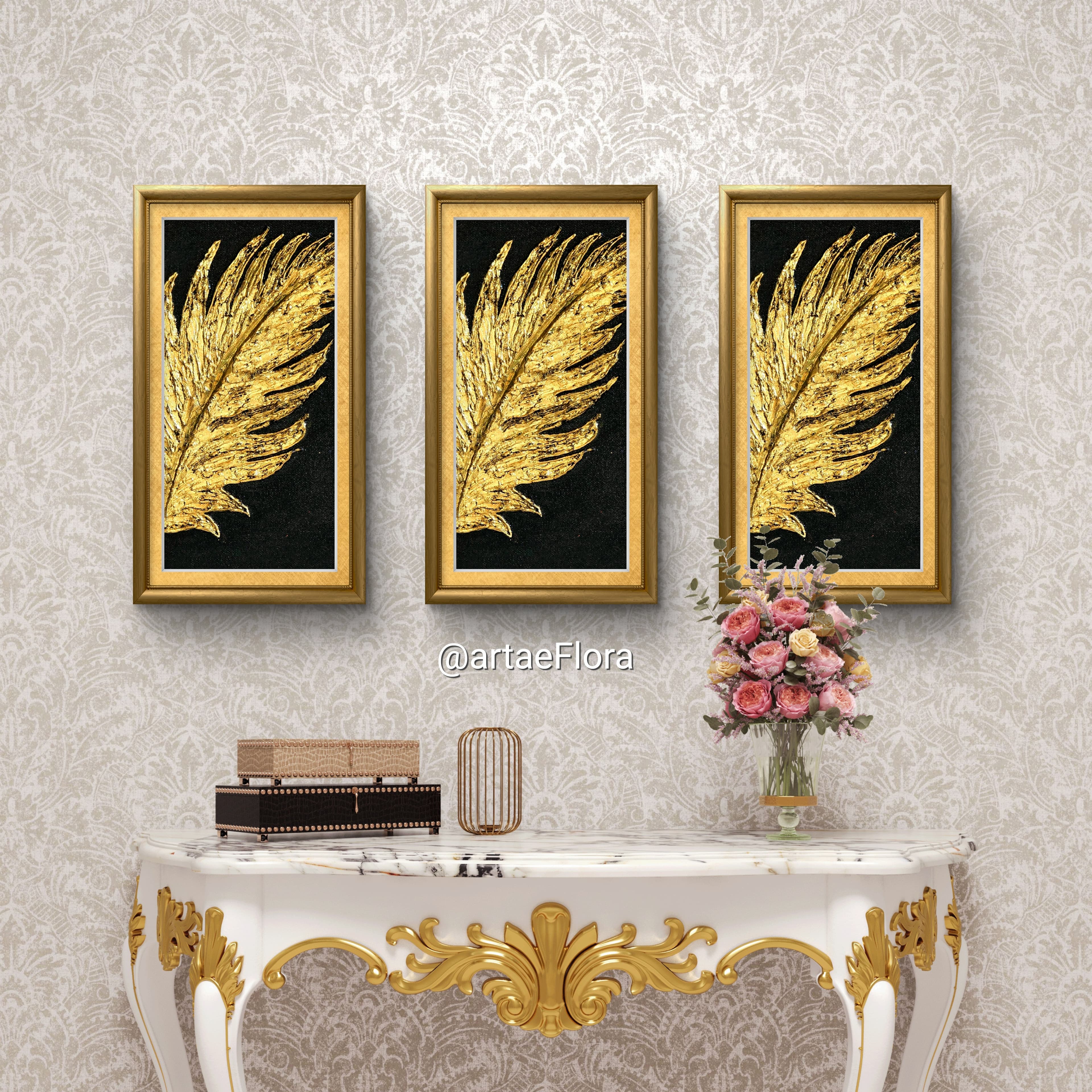 Texture art — gold foil & piping